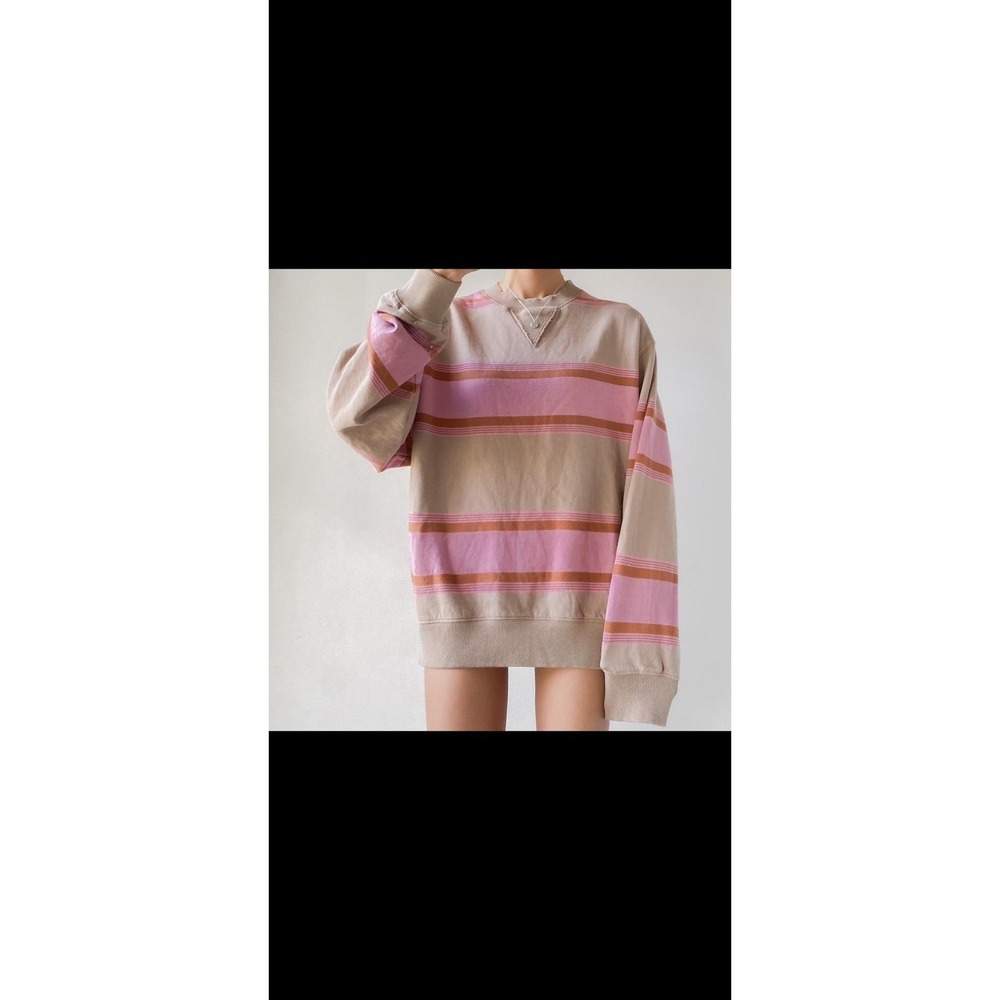 Urban Outfitters Women's/Men's Tan and Pink Sweatshirt Sz Large